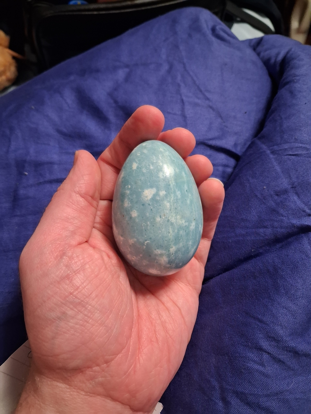 🩵 Polished Blue Celestite Crystal Egg Decor NWOT 🔮